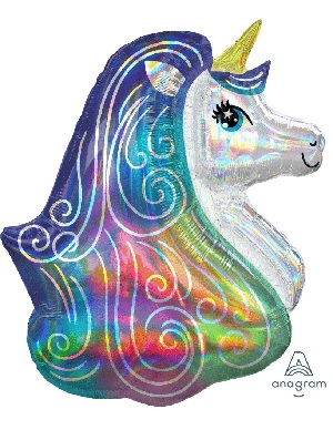 Globo de unicornio holográfico